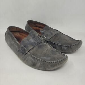 Jimmy Choo Shoes EU44.5 US11.5 Gray Suede Driving Loafers Slip On Moccasin Italy